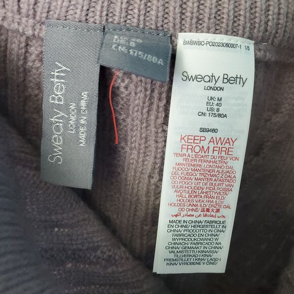 Sweaty Betty Cable Knit Wool Cashmere Shorts Pastel Purple Size Medium - Picture 7 of 8